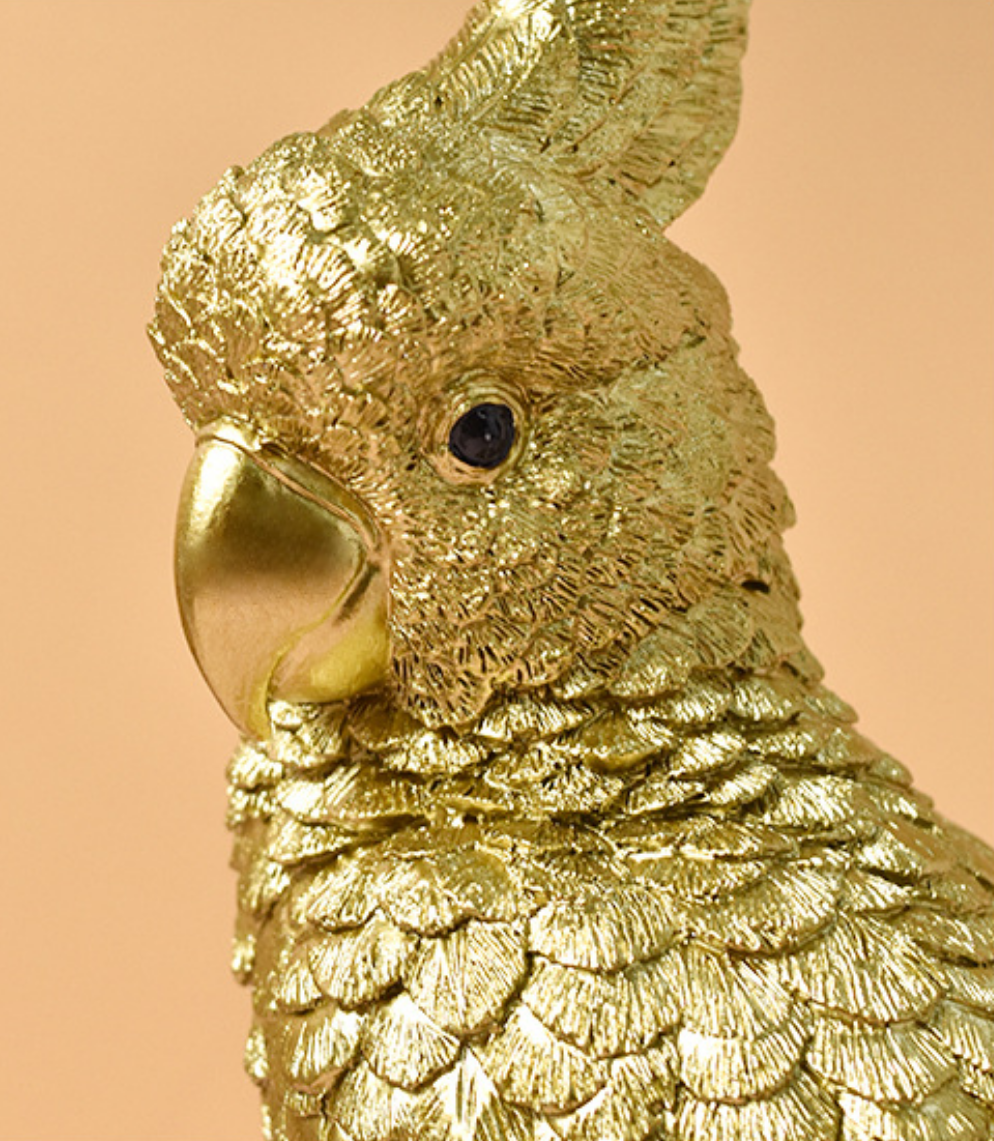 Gold Cockatoo Statue | Cultivated Charm For Your Closet & Crib | Free Global Shipping & 30 Day Returns | Women's apparel, jewellery, bags, eclectic home decor & gifting | Checkout Securely with Afterpay & PayPal.
