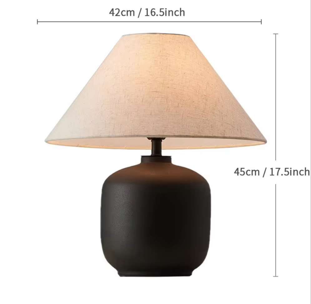 Wabi Sabi Linen & Ceramic Table Lamp