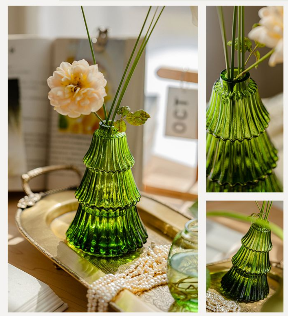 Glass Christmas Tree Vase Shop name