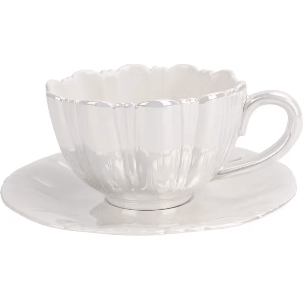 Pearly Petals Teacup & Saucer Set
