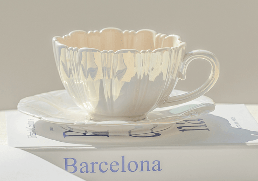 Pearly Petals Teacup & Saucer Set