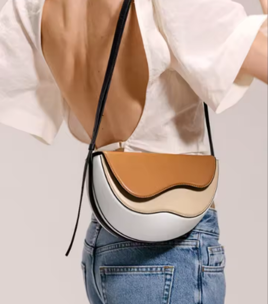 Wave Crossbody Saddle Bag - White Koda Fashion & Decor