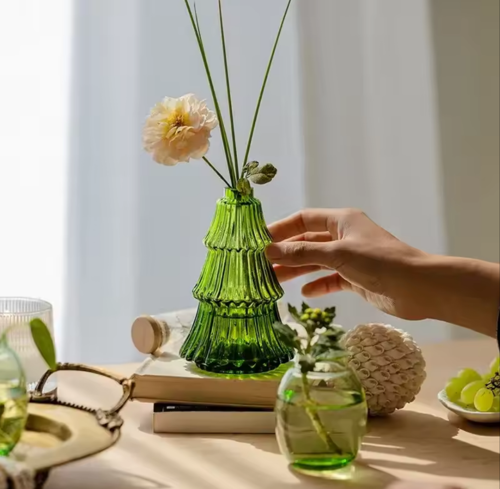 Glass Christmas Tree Vase Shop name