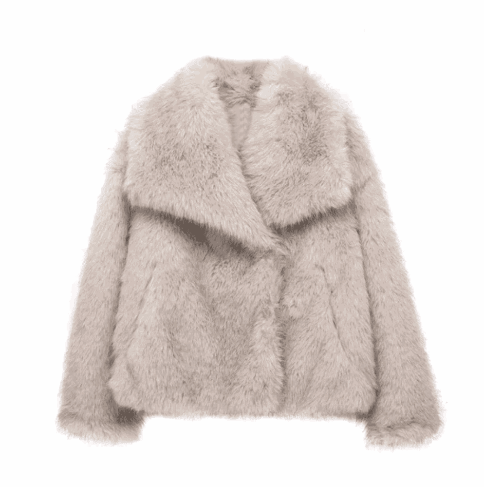 Amelia Fluffy Faux Fur Coat.