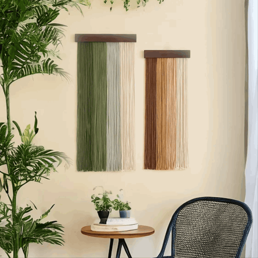 Earthy Boho Macrame Wall Hanging Set of 2 - Koda Fashion & Decor - Free Shipping