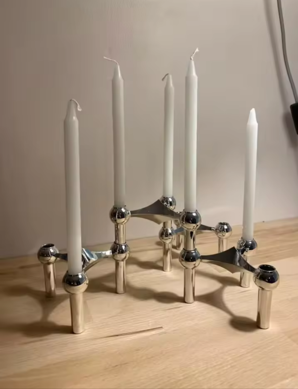 Stackable Molecular Structure Metal Taper Candle Holder Koda Store