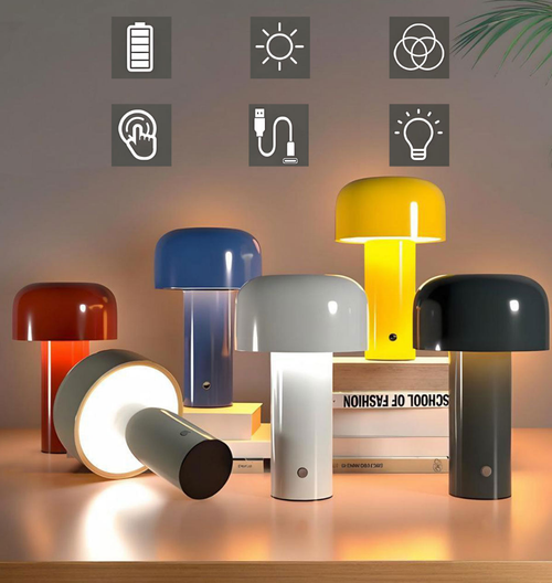 Cordless Portable LED Mushroom Table Lamp - Dimmable Shop name