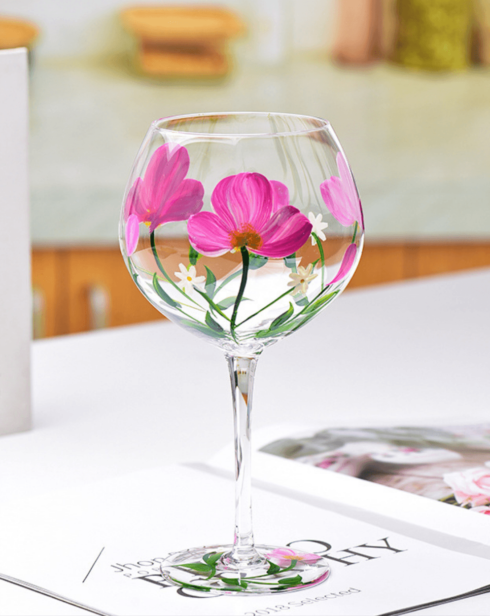 Nature's Beauty Hand Painted Crystal Red Wine Glass | Cultivated Charm For Your Closet & Crib | Free Global Shipping & 30 Day Returns | Women's apparel, jewellery, bags, eclectic home decor & gifting | Checkout Securely with Afterpay & PayPal.