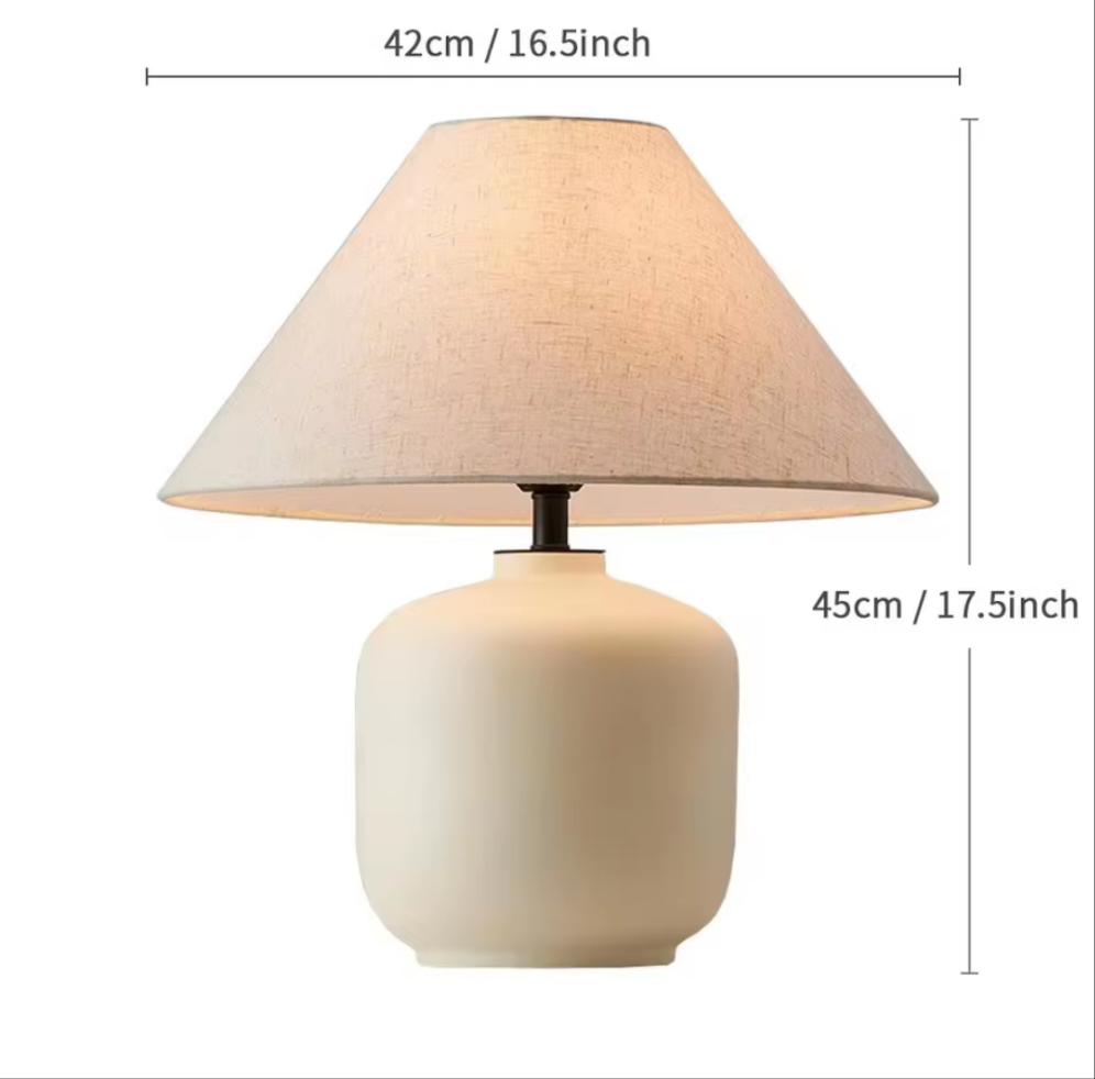 Wabi Sabi Linen & Ceramic Table Lamp