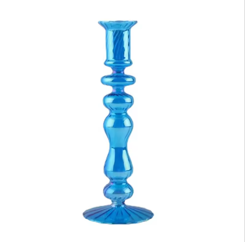 Retro Glass Taper Candle Holder | Cultivated Charm For Your Closet & Crib | Free Global Shipping & 30 Day Returns | Women's apparel, jewellery, bags, eclectic home decor & gifting | Checkout Securely with Afterpay & PayPal.