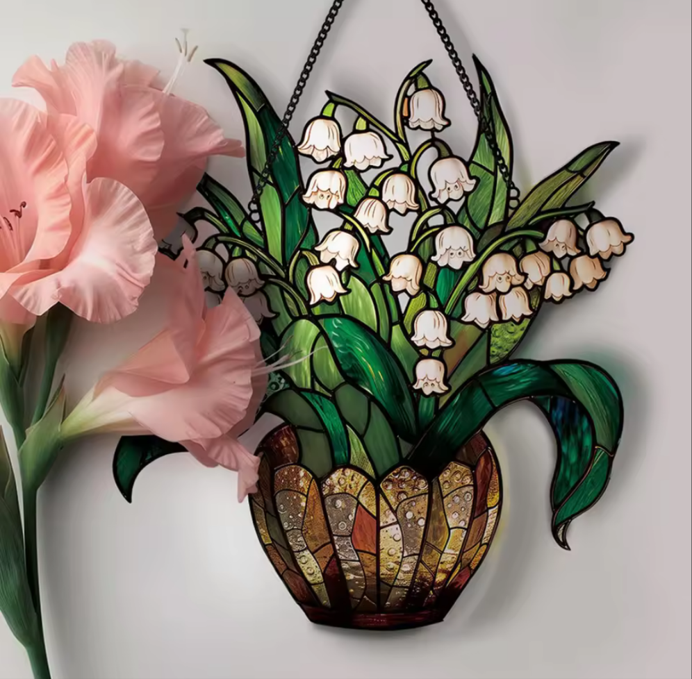 Lily of the Valley Stained Glass Suncatcher Shop name
