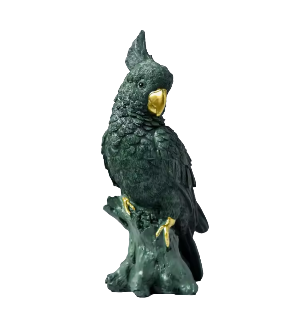 Green Cockatoo Statue | Cultivated Charm For Your Closet & Crib | Free Global Shipping & 30 Day Returns | Women's apparel, jewellery, bags, eclectic home decor & gifting | Checkout Securely with Afterpay & PayPal.