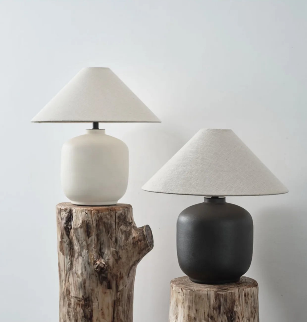 Wabi Sabi Linen & Ceramic Table Lamp