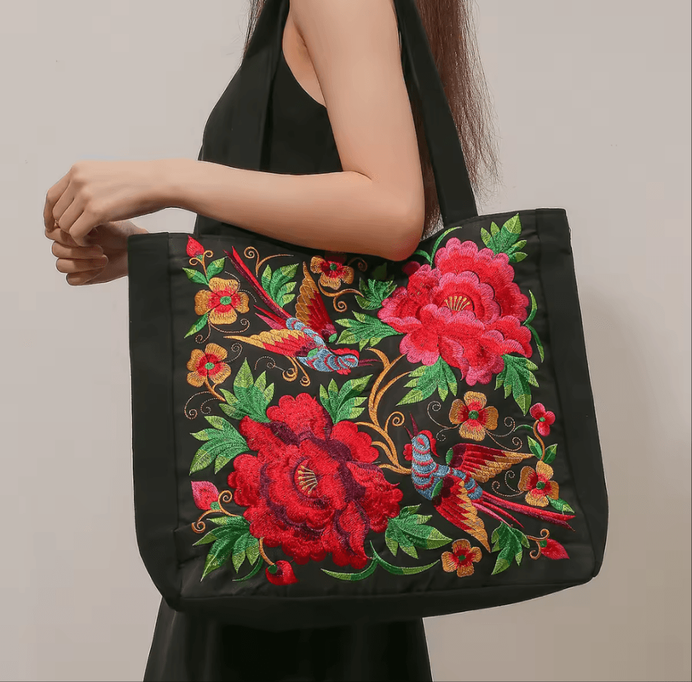 Embroidered Floral Tote Bag - Koda Fashion & Decor - Free Shipping