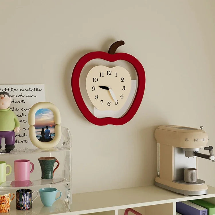 Apple Wall Clocks Hanging Wall-mounted Decoration Desktop Clock for Modern Living Room Home Decor Gifts - Koda Store - Free Shipping