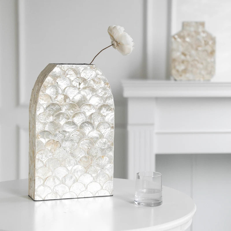 French Shell Vase Handmade Living Room Flower Planter Artistic Decorative Ornaments on The Entrance Countertop Home Accessories - Koda Store - Free Shipping