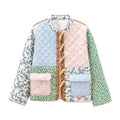 Patchwork Pastel Padded Pattern Puffer - Koda Store - Free Shipping