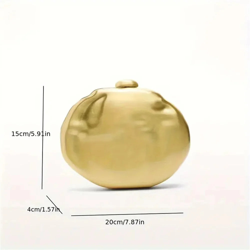 Female Gold Meteorite Shape Iron Clutch Bag Party Cocktail Holiday Personality Occasion Evening Bride Wedding Handbag And Purse - Koda Store - Free Shipping