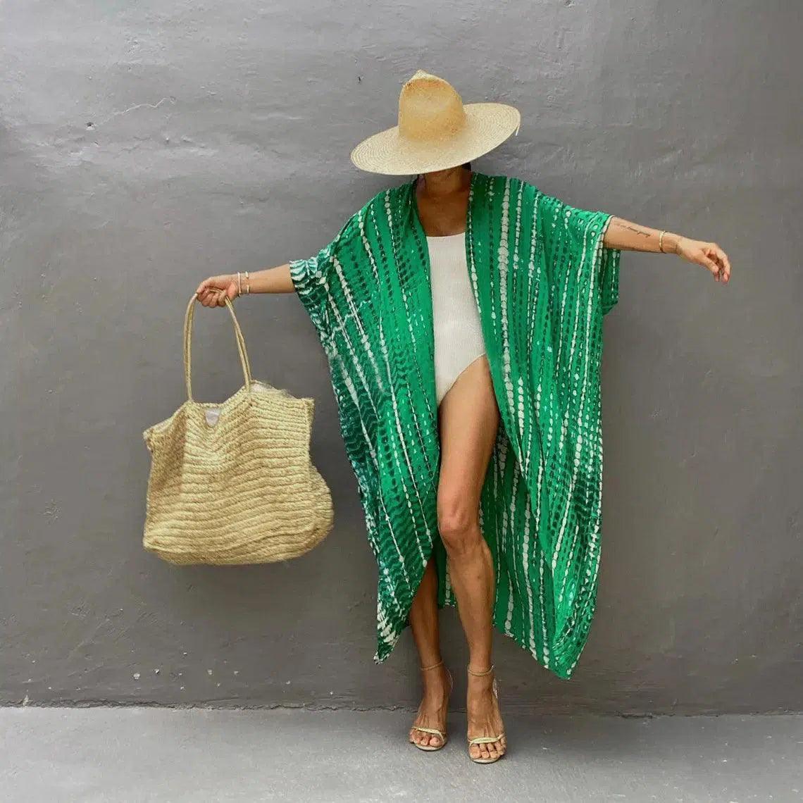 Chloe Tie-Dye Printed Beach Kimono.