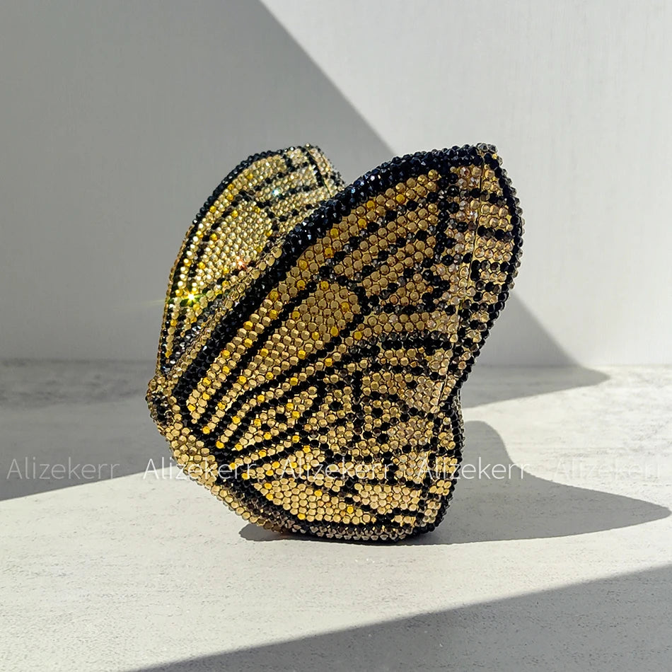Rhinestone Butterfly Clutch