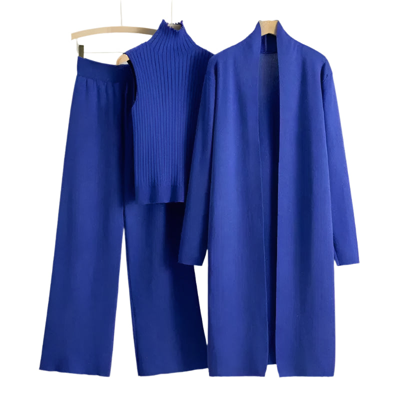 Knitted Three Piece Set- Cardigan, Top & Pants - Koda Fashion & Decor - Free Shipping