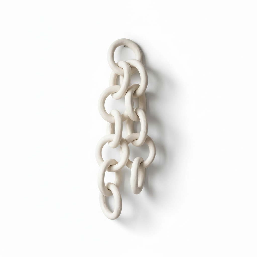 Ceramic Chain Link Decor - White Stoneware