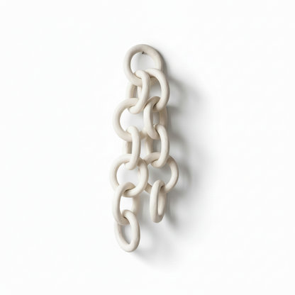 Ceramic Chain Link Decor - White Stoneware