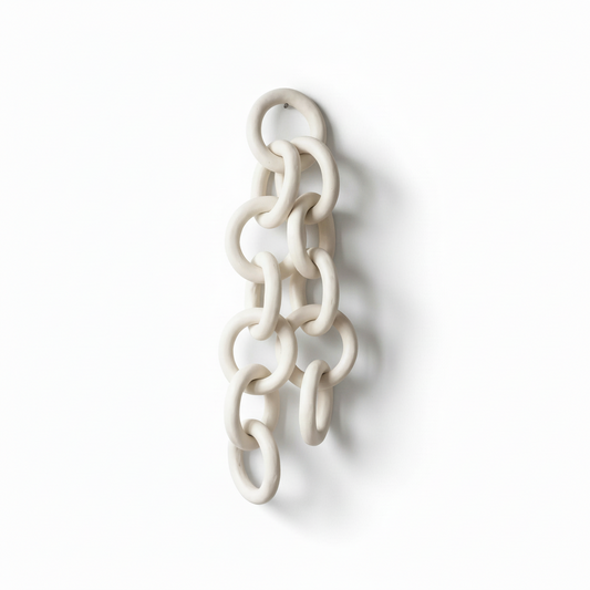 Ceramic Chain Link Decor - White Stoneware