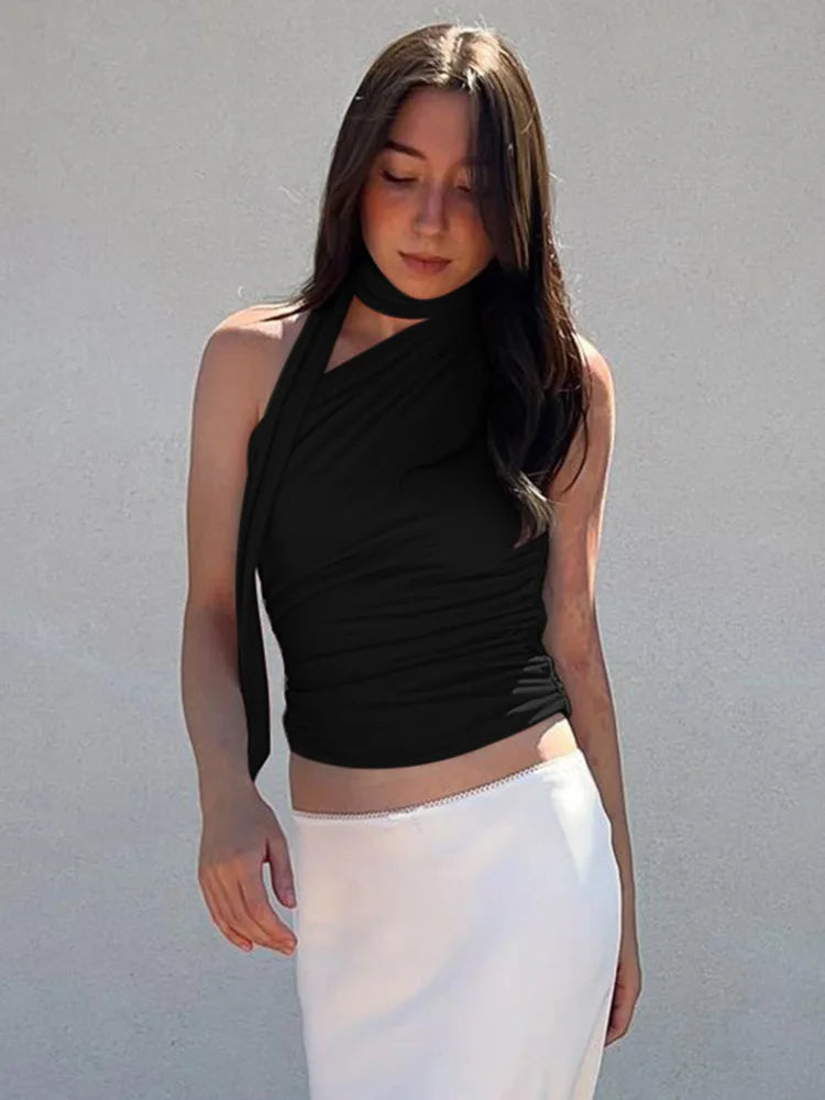 Backless Off-Shoulder Halter Tank Top - Koda Store - Free Shipping