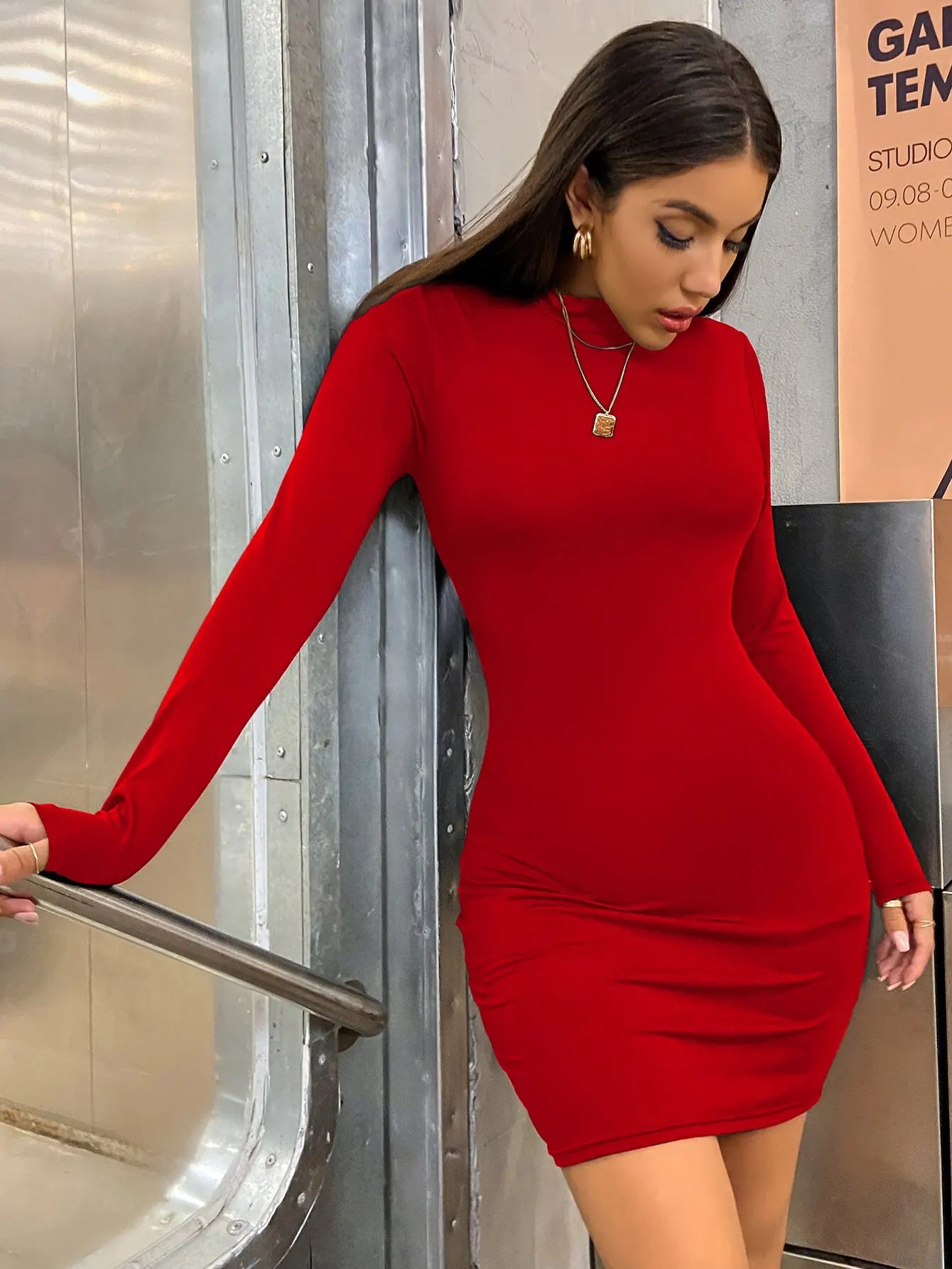 Marcelle Basic Long Sleeve Bodycon Mini Dress - Koda Store - Free Shipping