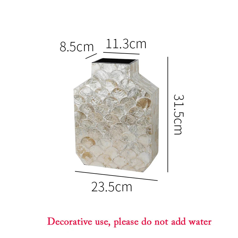 French Shell Vase Handmade Living Room Flower Planter Artistic Decorative Ornaments on The Entrance Countertop Home Accessories - Koda Store - Free Shipping