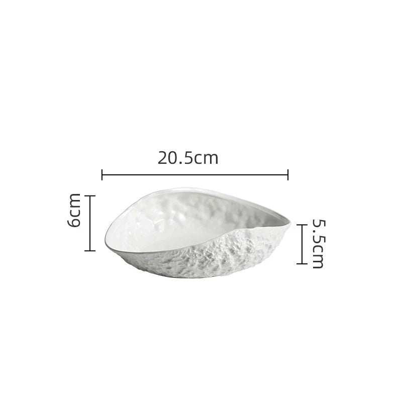 Rock Textured Shell Ceramic Plate Shop name