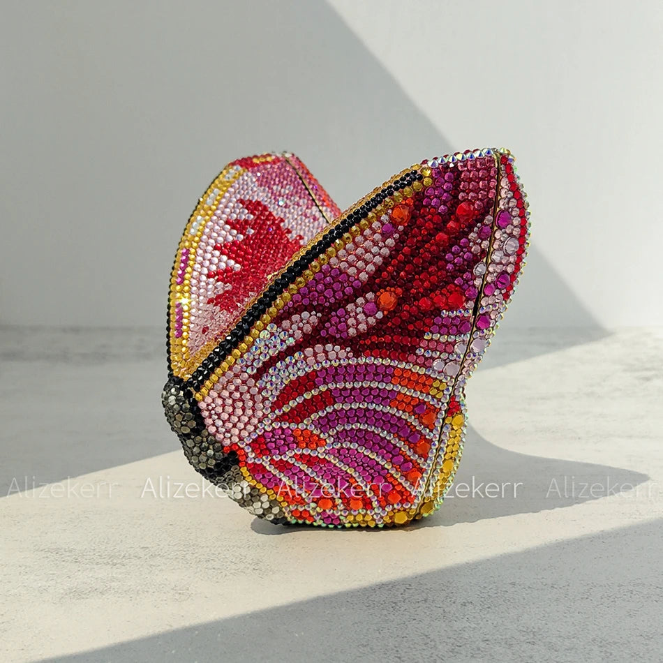 Rhinestone Butterfly Clutch