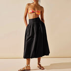 Y2k Women Bubble Maxi Skirt Casual Elastic Low Waist Flowy A Line Long Skirt Summer Ruffle Balloon Skirt Vintage Streetwear - Koda Store - Free Shipping