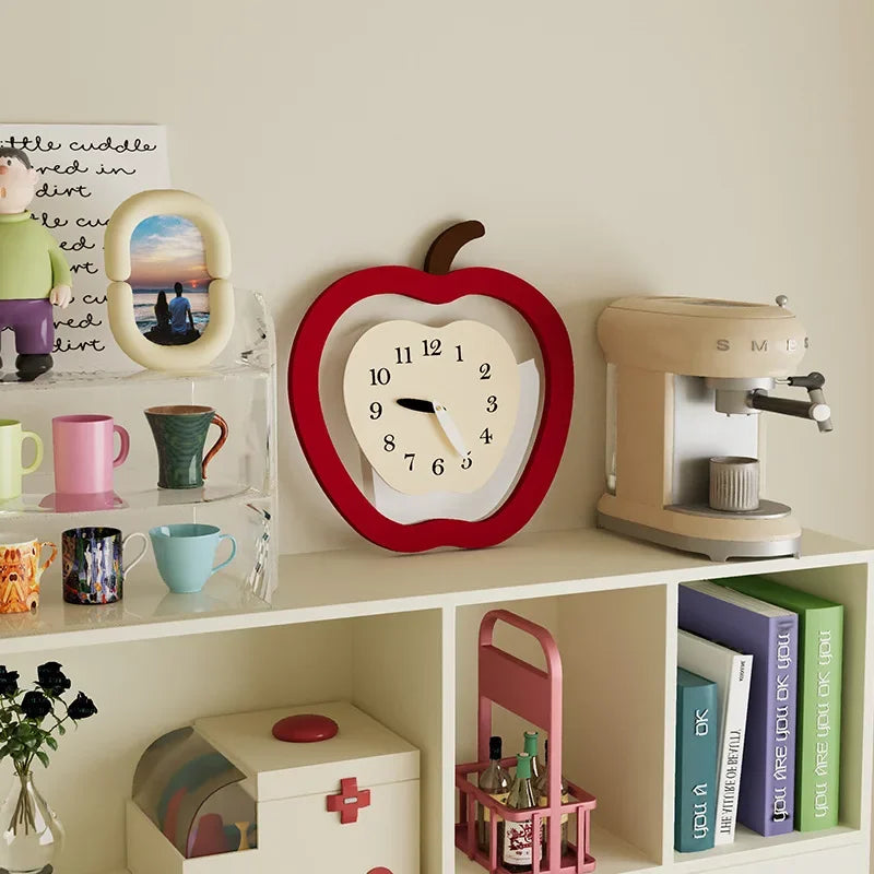Apple Wall Clocks Hanging Wall-mounted Decoration Desktop Clock for Modern Living Room Home Decor Gifts - Koda Store - Free Shipping