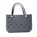 A large, fog grey EVA waterproof beach tote bag with two handles and a solid pattern.
