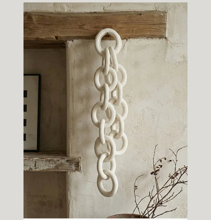 Ceramic Chain Link Decor - White Stoneware