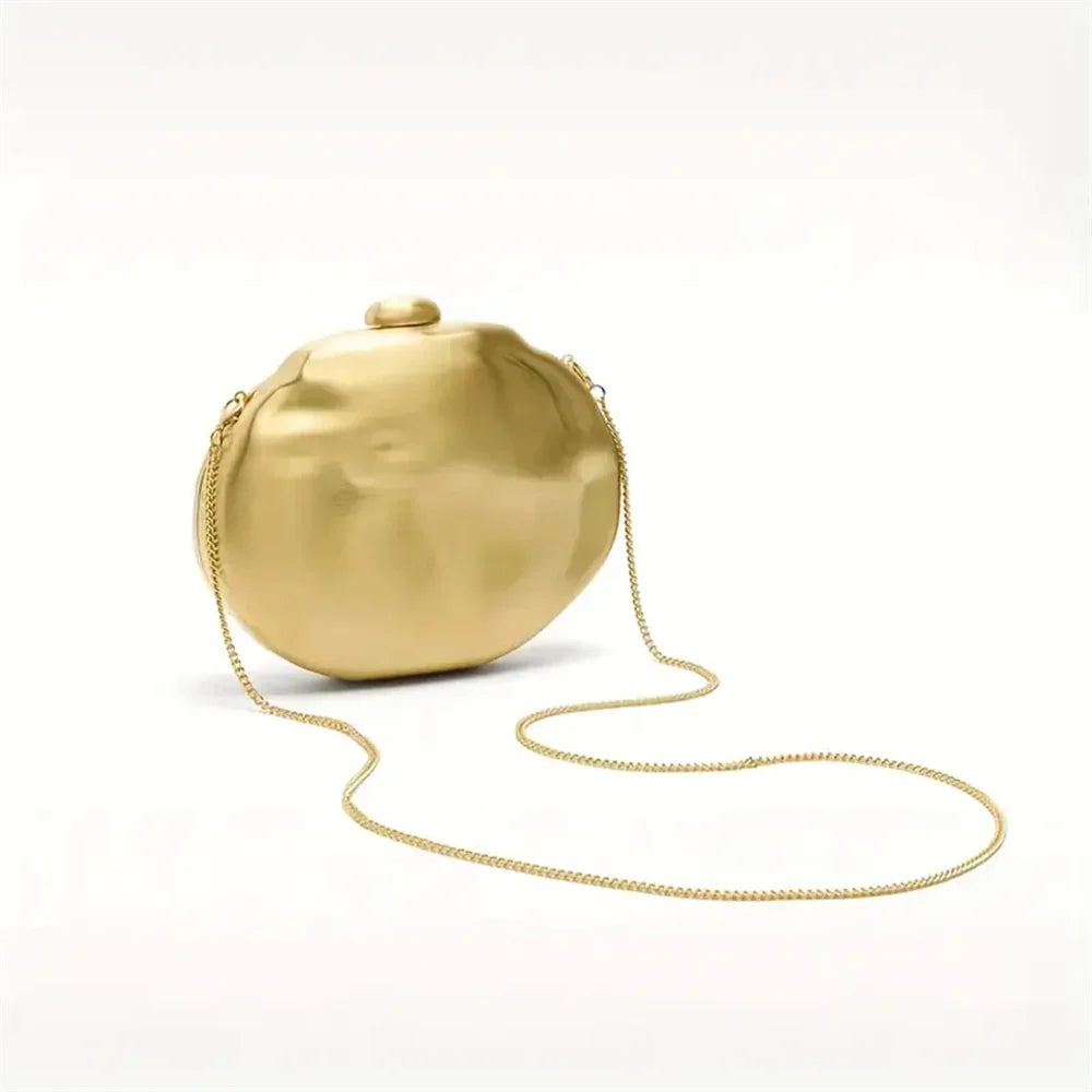 Female Gold Meteorite Shape Iron Clutch Bag Party Cocktail Holiday Personality Occasion Evening Bride Wedding Handbag And Purse - Koda Store - Free Shipping