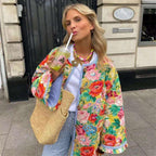Blossom Burst Colourful Quilted Coat.