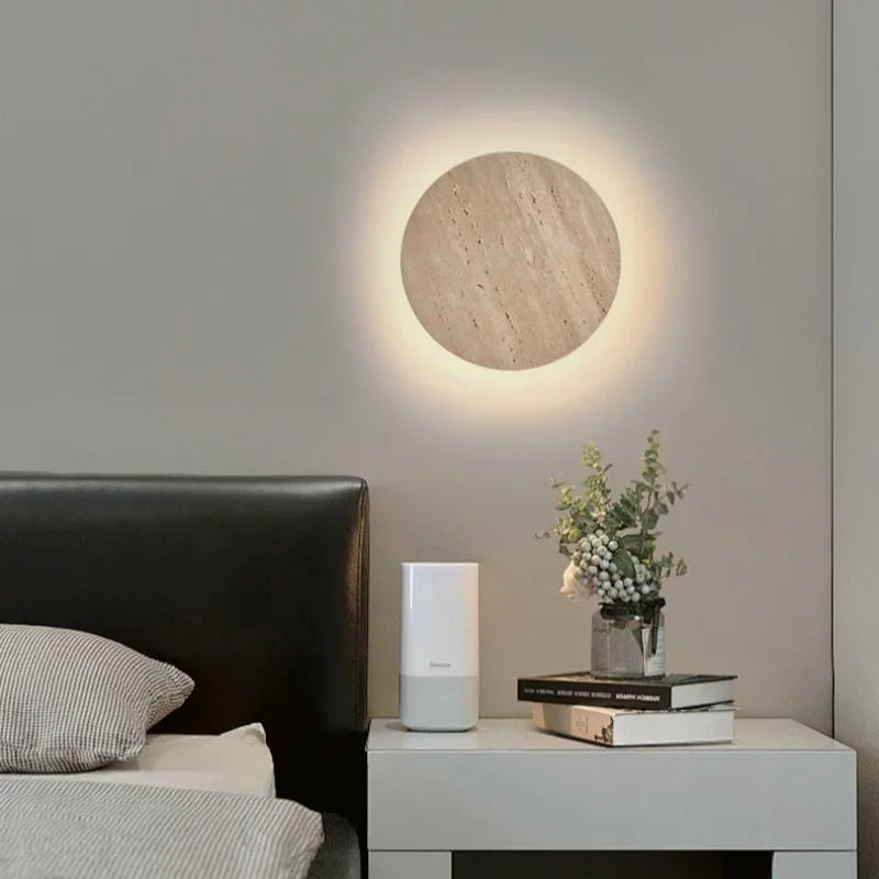 Creative Cave Stone Clock Wall Lamp Bedroom Living Room Background Wall Atmosphere Light Staircase Entrance Hotel Decor Lighting Shop name