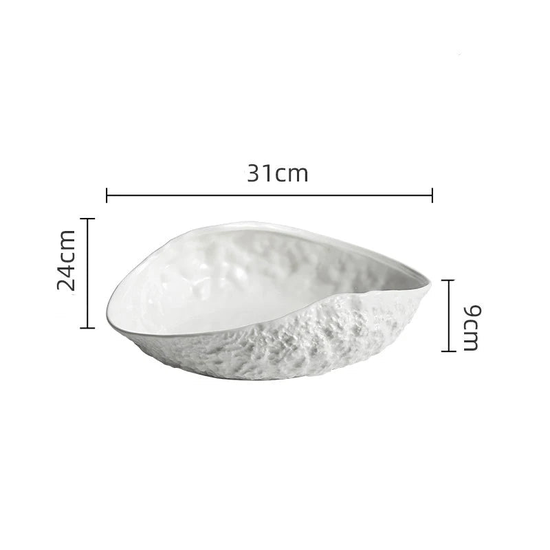 Rock Textured Shell Ceramic Plate Shop name