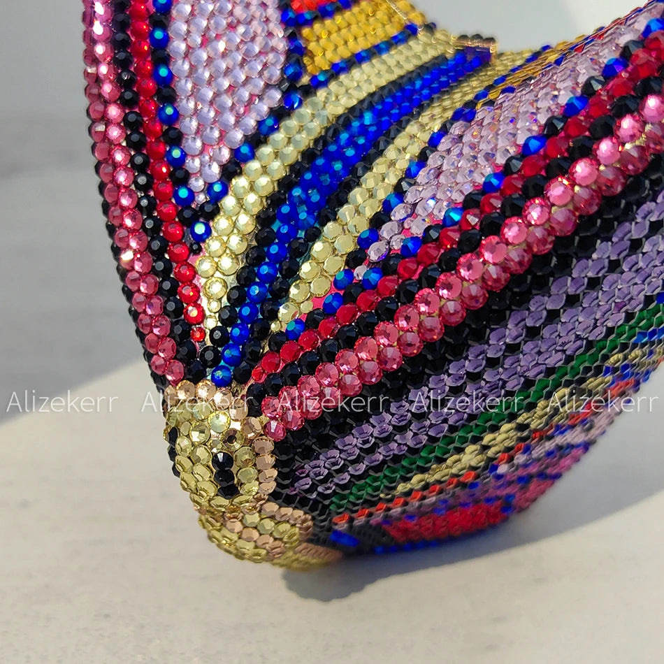 Rhinestone Butterfly Clutch