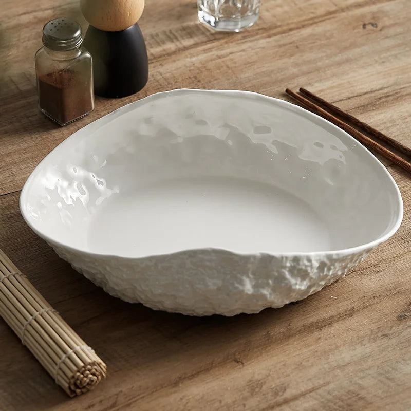 Rock Textured Shell Ceramic Plate Shop name