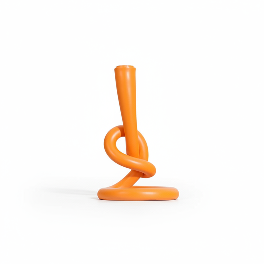 Knotted Orange Candle Holder