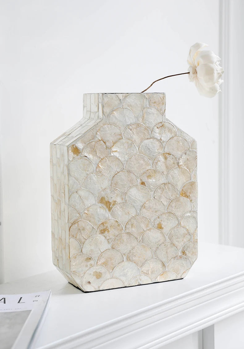 French Shell Vase Handmade Living Room Flower Planter Artistic Decorative Ornaments on The Entrance Countertop Home Accessories - Koda Store - Free Shipping