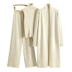 Knitted Three Piece Set- Cardigan, Top & Pants - Koda Fashion & Decor - Free Shipping