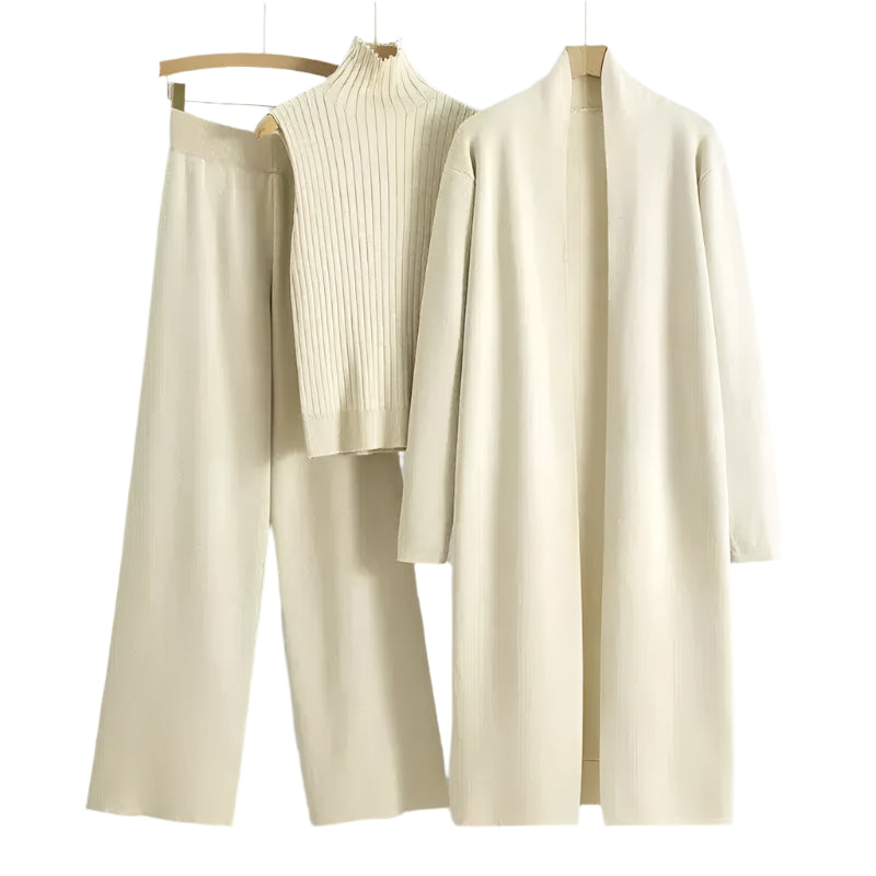 Knitted Three Piece Set- Cardigan, Top & Pants - Koda Fashion & Decor - Free Shipping