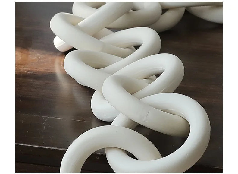 Ceramic Chain Link Decor - White Stoneware