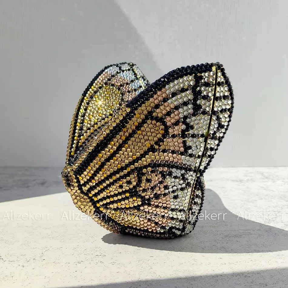 Rhinestone Butterfly Clutch