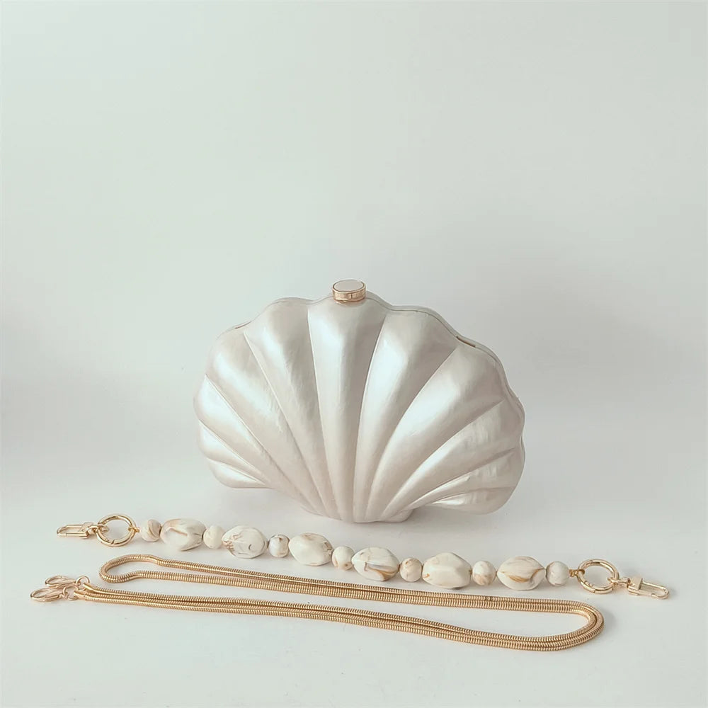 Female Shell Acrylic Box Clutches Lady Gift Evening Bag Party Prom Stones Handbags Luxury Women Wedding Bridal Clutch Purse Bag - Koda Store - Free Shipping